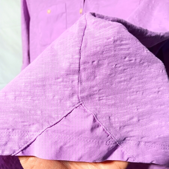 L.L. Bean EUC Women's Half Button Down Shirt, Large, 2 Pockets, 3/4 Tab Sleeve - Picture 6 of 10